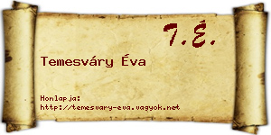 Temesváry Éva névjegykártya